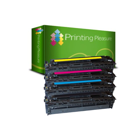 Printing Pleasure - ( 1Set ) High Quality Cartuccia Toner CB540A - CB543A Rigenerate Per HP Stampanti Colour LaserJet CP1215, CP1217, CP1500, CP1510, CP1514n, CP1515, Cp1515n, CP1518, CP1518ni, CM1312, CM1312N, CM1312nfi